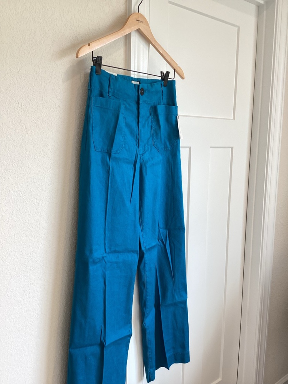 Anthropologie COLETTE Full-Length Linen Pants Maeve NEW 27 Blue - Picture 5 of 12